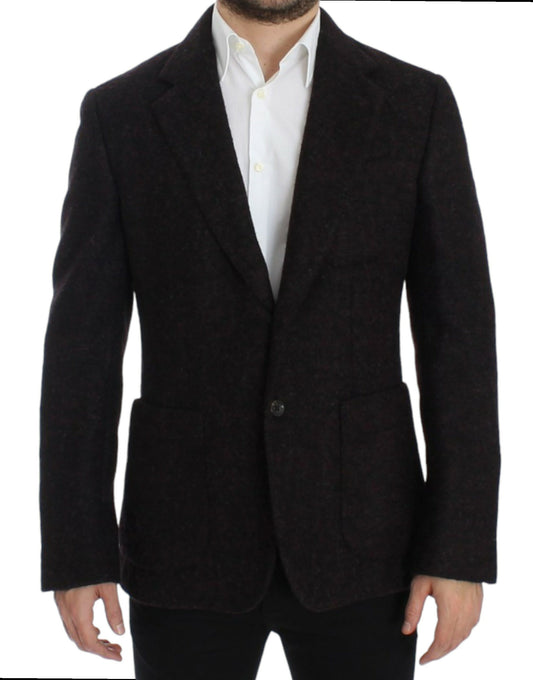 Bordeaux Alpaga Two-Button Blazer Jacket