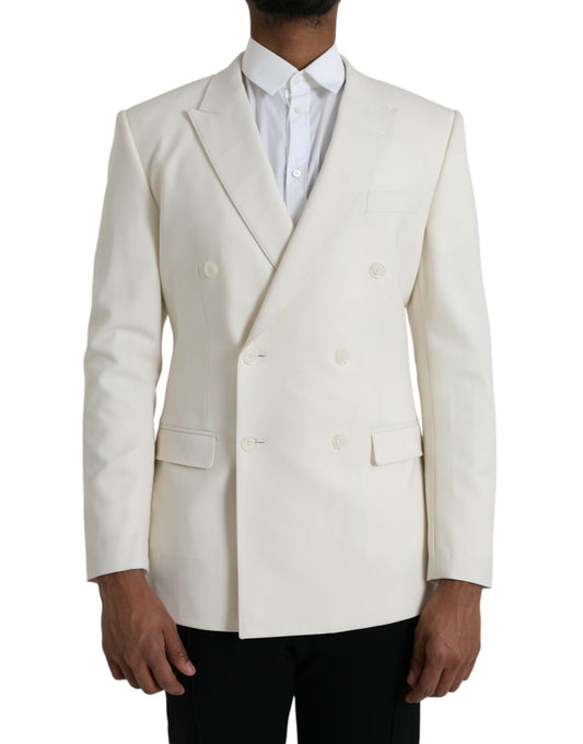 White Wool MARTINI Double Breasted Blazer