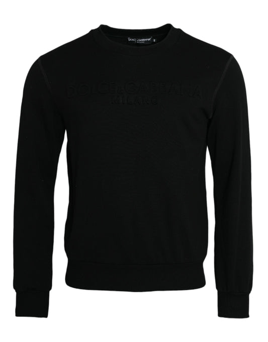 Black Cotton Long Sleeves Sweatshirt Sweater