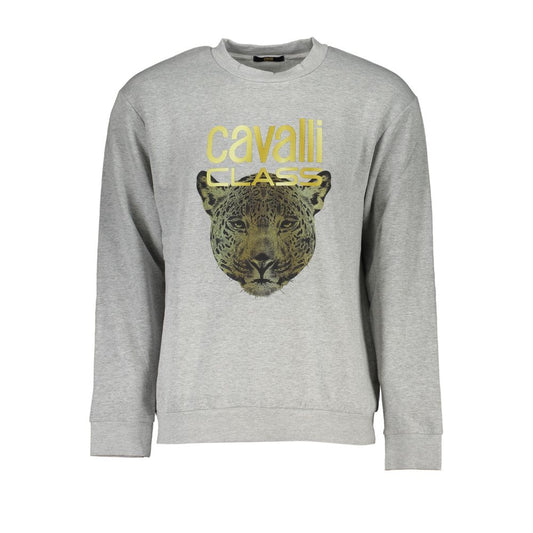 Elegant Gray Crew Neck Designer Sweatshirt