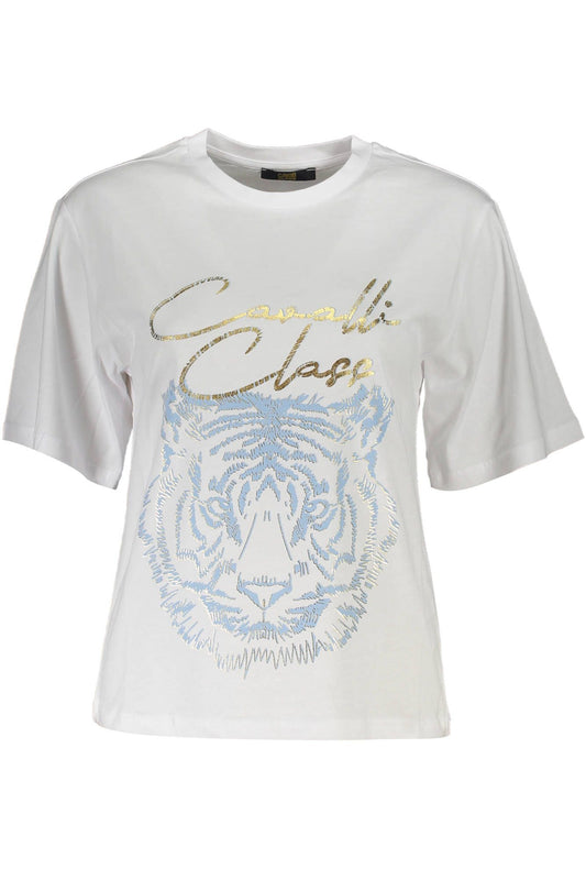 White Cotton Women T-Shirt