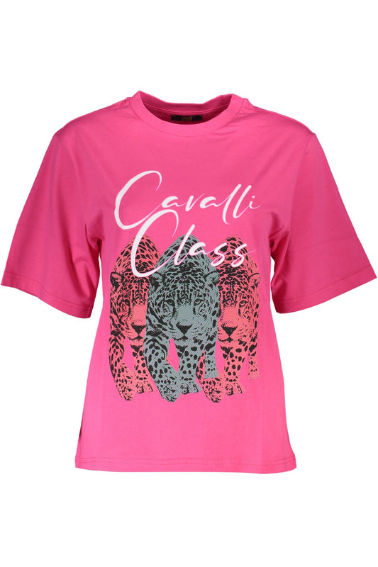 Pink Cotton Women T-Shirt