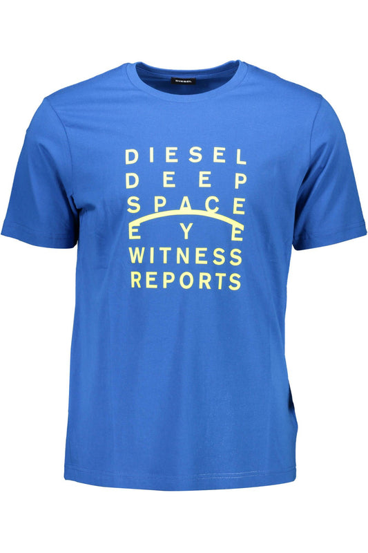 Blue Cotton Men T-Shirt