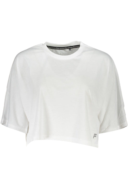 White Polyester Women T-Shirt