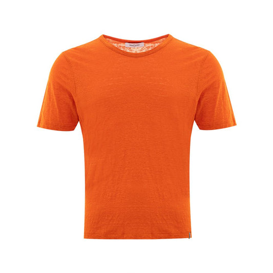 Elegant Linen T-Shirt in Vibrant Orange