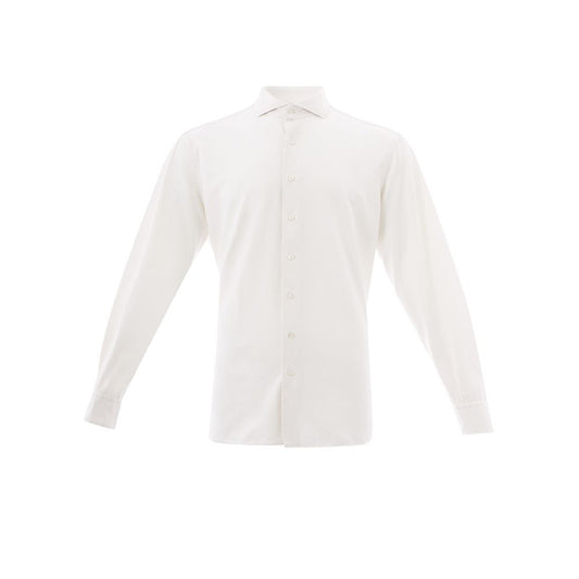 Elegant White Cotton Men's Shirt