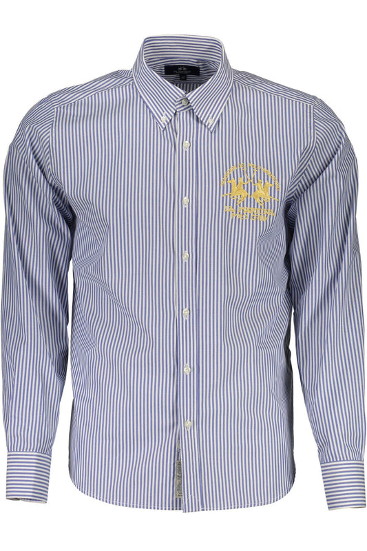 Blue Cotton Men Shirt