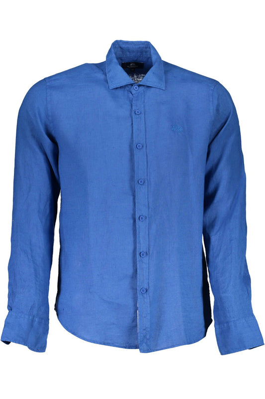 Blue Linen Men Shirt