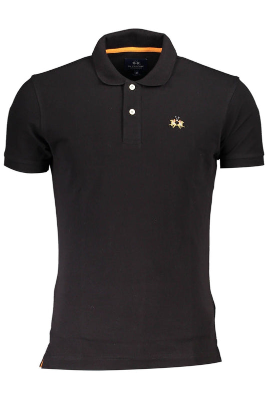 Black Cotton Men Polo Shirt