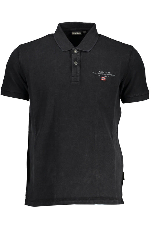 Black Cotton Men Polo Shirt