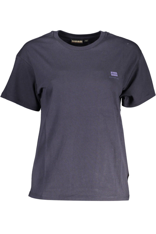 Blue Cotton Women T-Shirt