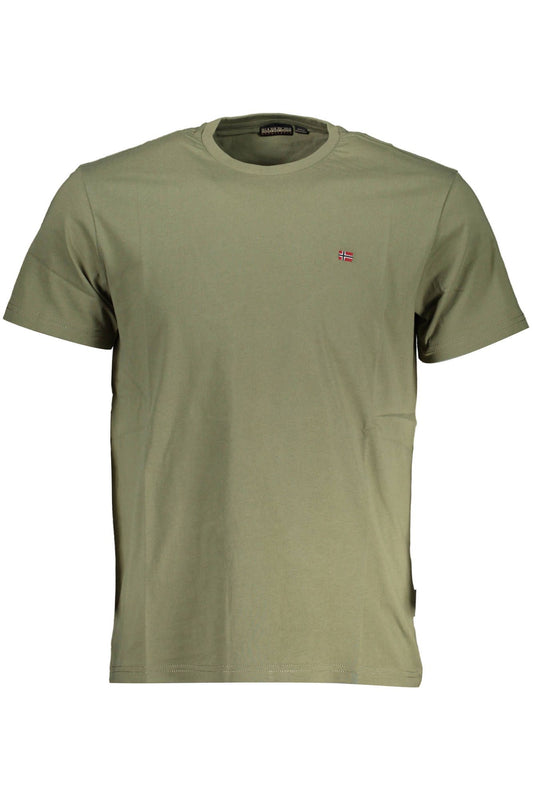 Green Cotton Men T-Shirt