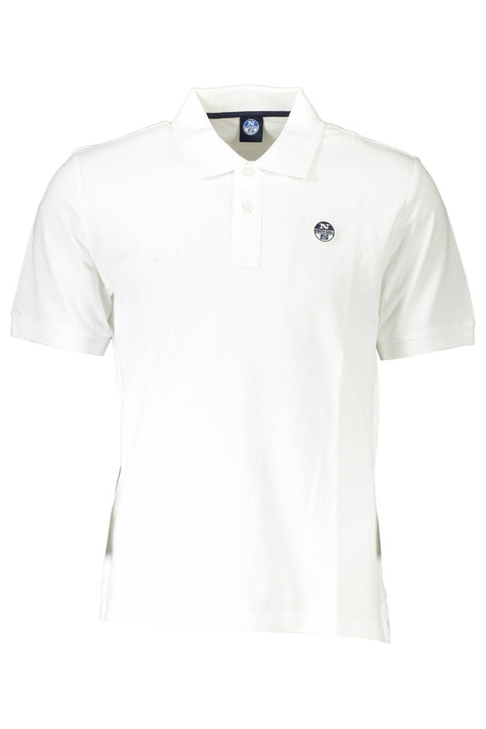 White Cotton Men Polo Shirt