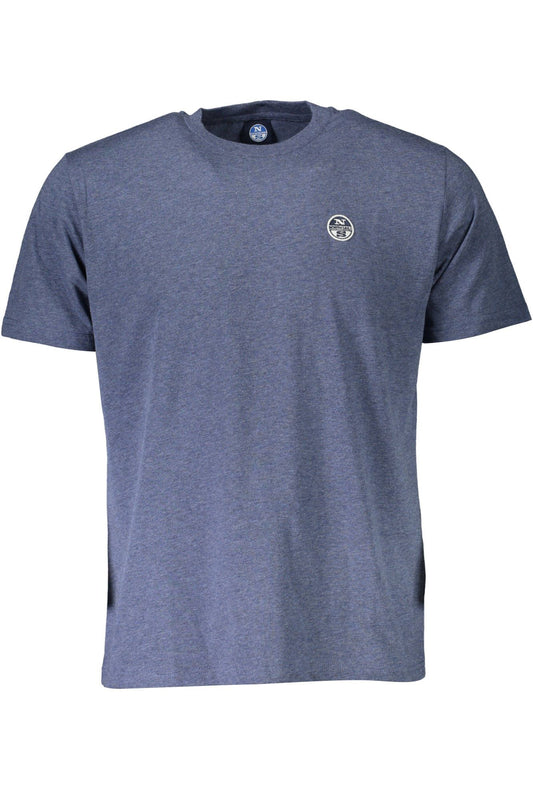 Blue Cotton Men T-Shirt