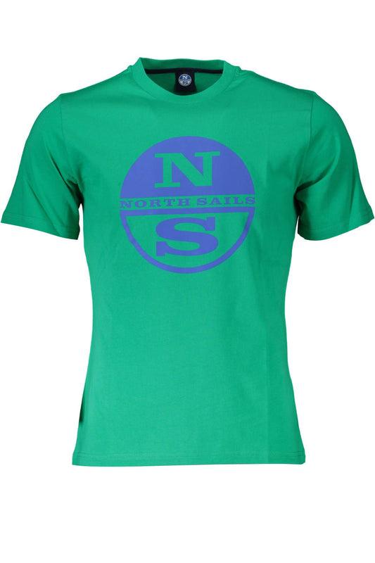 Green Cotton Men T-Shirt