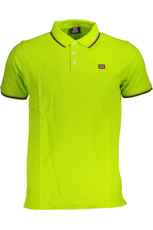 Yellow Cotton Men Polo Shirt