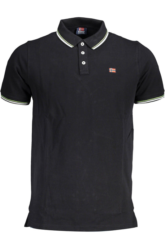 Black Cotton Men Polo Shirt