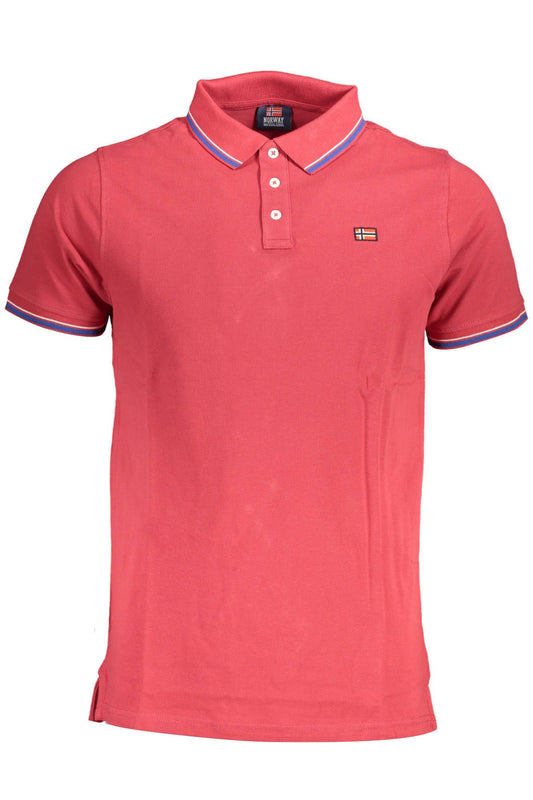 Red Cotton Men Polo Shirt