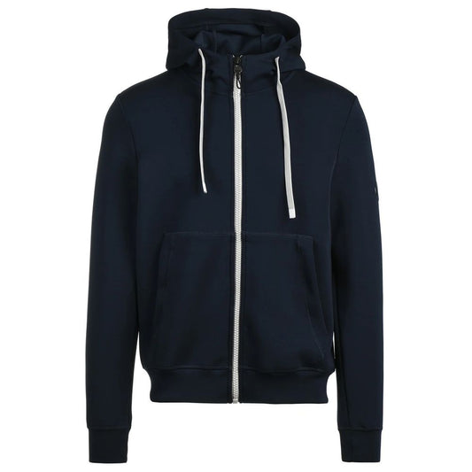 Sleek Blue Technical Fabric Hoodie