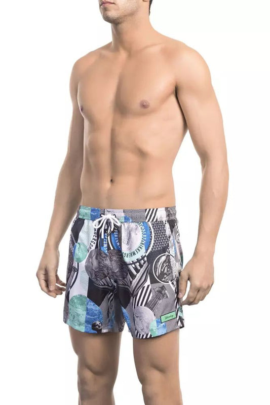 Multicolor Polyester Men Swim Short