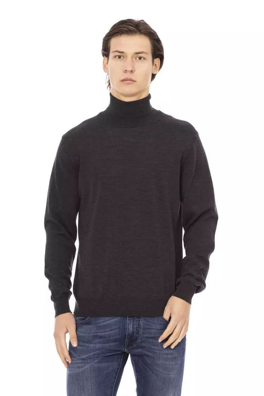 Brown Fabric Men Sweater