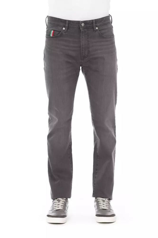 Gray Cotton Men Jeans