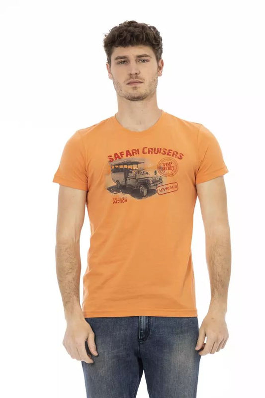 Orange Cotton Men T-Shirt