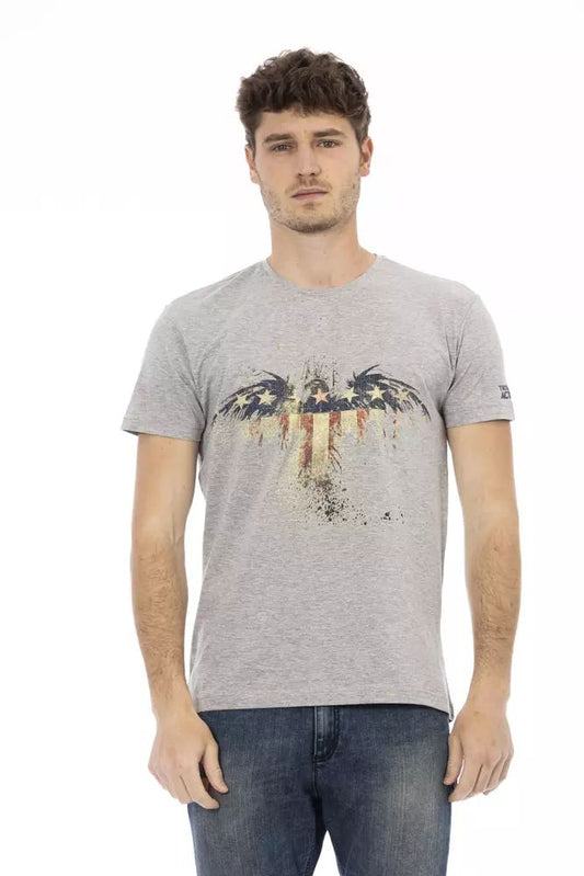 Gray Cotton Men T-Shirt