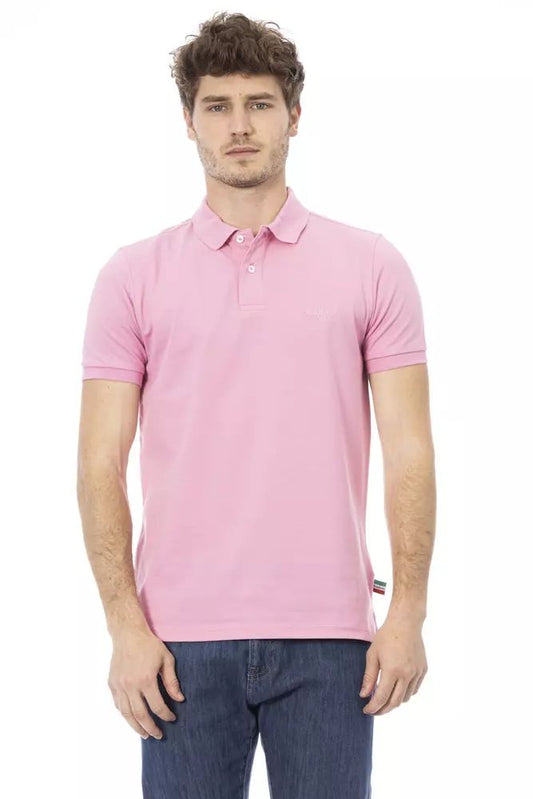 Pink Cotton Men Polo