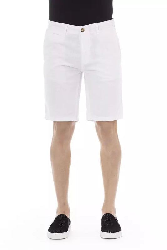 White Cotton Men Bermuda Short