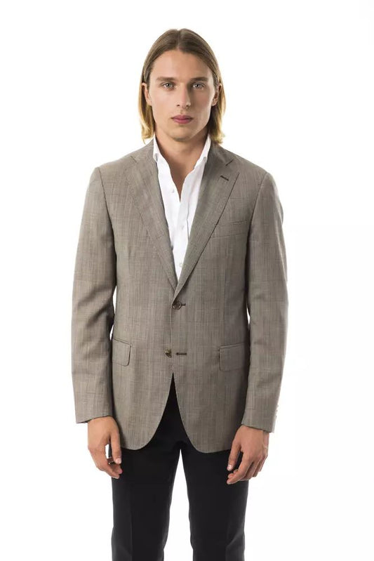 Gray Wool Men Blazer