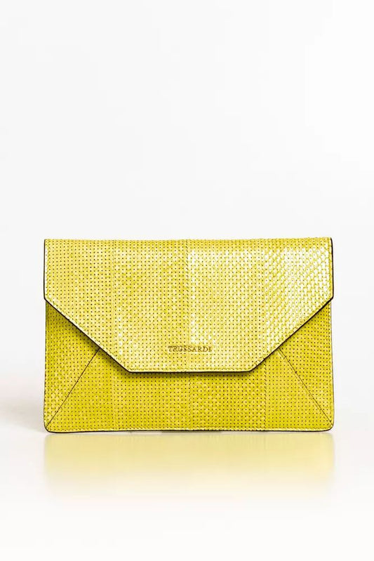 Yellow Leather Women Clutch