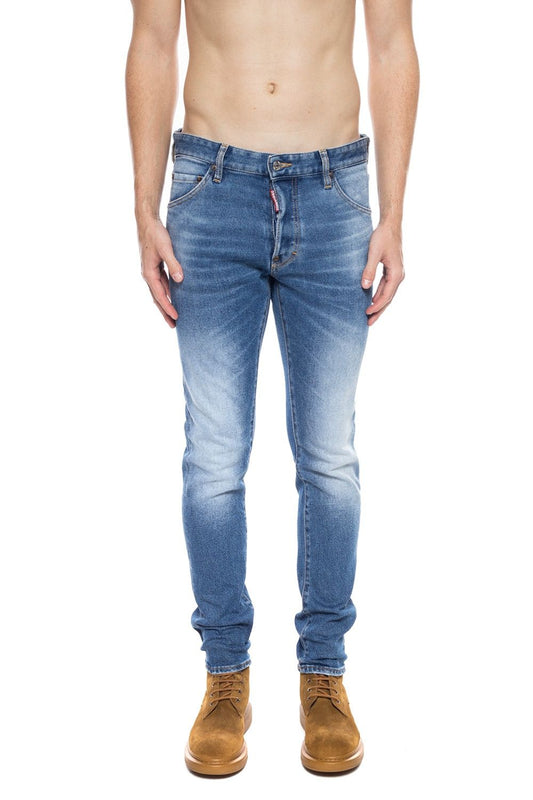 Blue Cotton Men's Distressed Jean